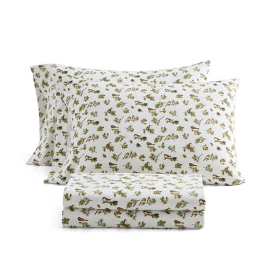 Martha Stewart Printed Cotton Flannel Sheet Set