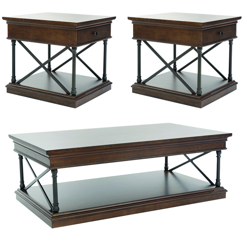 Ensemble de tables basses Abigaelle Molena avec deux tables de bout