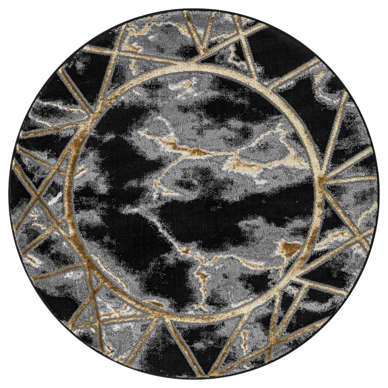 Geometric Area Rug, Round 120 cm