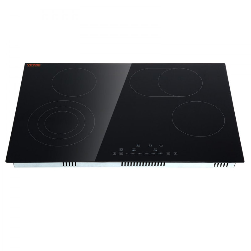 Plaque de cuisson électrique intégrée, 4 brûleurs 30,3 po x 20,5 po, surface de cuisson rayonnante en verre 240 V