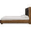 Lit plateforme tapissier en bois d'acacia noir et impala Boka Chenille-1129293479