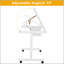 Bureau de dessin d'art réglable avec plateau inclinable, 2 tiroirs en tissu et 4 roulettes pour des espaces de travail créatifs-129950646