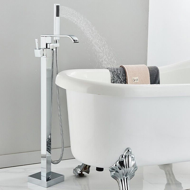 Robinet de baignoire autoportant à fixation au sol, Chrome