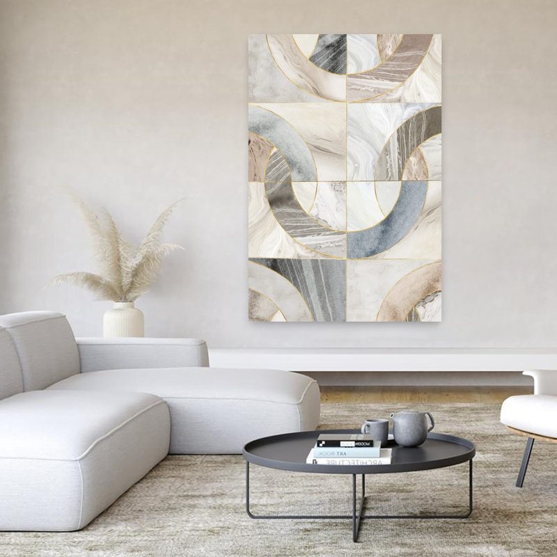 Art abstrait mosaïque sérénité contemporaine, 60" H x 40" W