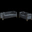 Canapé pour bureau personnel, canapé Chesterfield avec coussins ronds, conception capitonnée, pieds en métal pour la maison