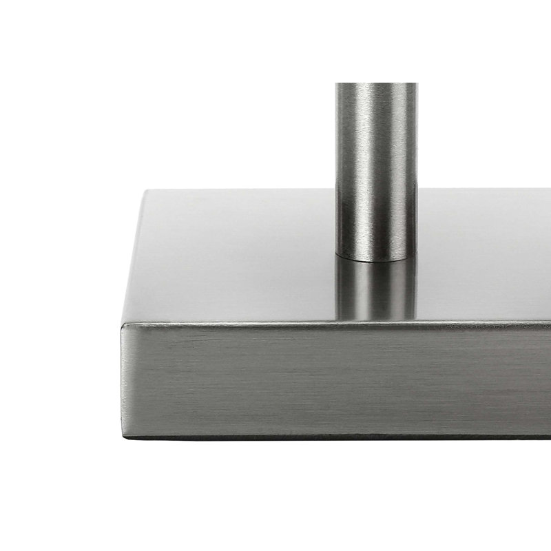 Éclairage, ensemble de 2, lampe de table de 17 po, port USB inclus, nickel métallique, abat-jour ivoire / crème, contemporain