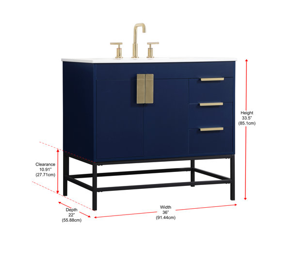 Willa Arlo Interiors Corley 36'' Single Bathroom Vanity with Engineered ...