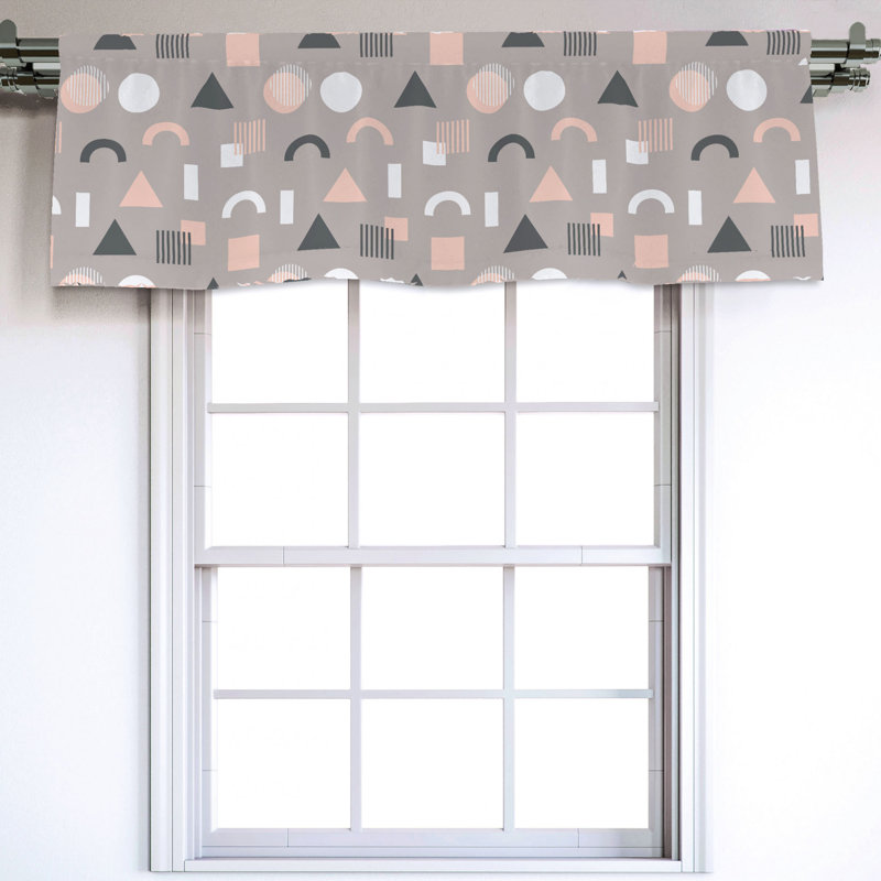 Sateen Geometric Ruffled Window Valance