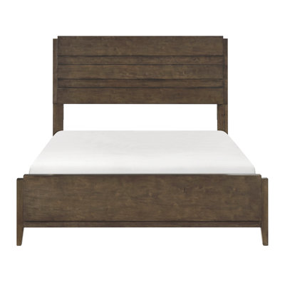 Lit d'hévéa massif classique et classique avec finition en noyer foncé et lit très grand classique 1pc