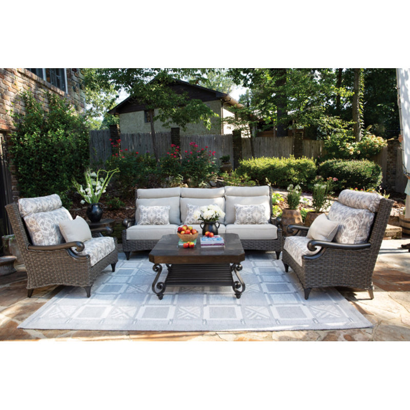 Connor - Outdoor Coffee Table w/ Solid Bluestone Top & Hand Painted Aluminum Base
