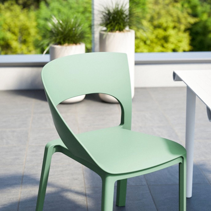 Haze Polypropylène simple - 4 chaises d'appoint pour les rassemblements pop-up, finition, zéro entretien, décoration intérieure confortable pour 4 chaises longues, construction aquatique, confort lombaire, solution de rangement empilable