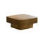 Table basse carrée avec rangement rabattable, placage en bois massif brun classique de 31,5 pouces, décor moderne compact pour le salon