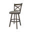 Tabouret pivotant à hauteur de comptoir de 26 po Julia Alegra en tissu irlandais performance brume avec une finition gris Firestone peinte à la main-29249861-95193256-95193258