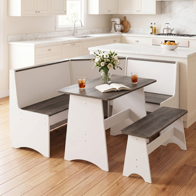 Ensemble de table de coin-repas avec banc de coin