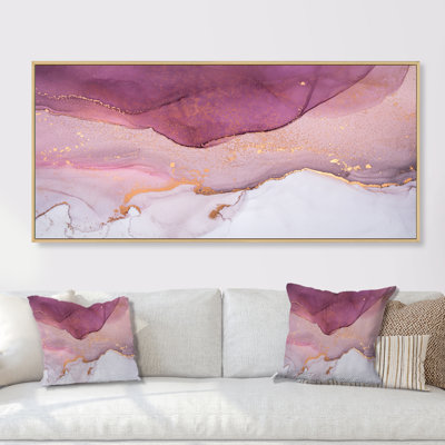 " Pink And Golden Marble Ripples "