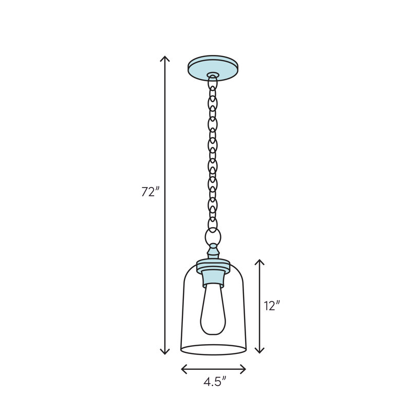 Mini-luminaire suspendu 1 lumière Fort Hamilton
