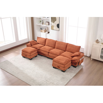 Sectional Cloud Modular Sofa,Deep Seat Sofa, Corduroy Sofa,Comfy Upholstered Furniture For Living Room, Apartment, Studio, Office,Having Multiple Combinations