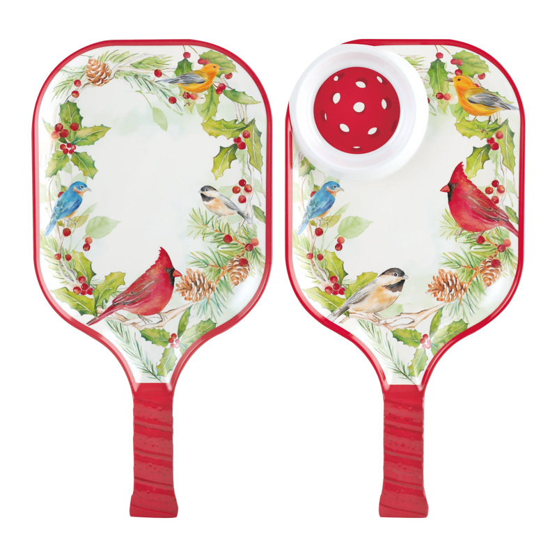 15 3/4" Pickleball Paddle Tray S2, Winter Bird