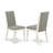 9-Piece Dining Room Table Set Consists of a Cement Wood Table and 8 Dark Shitake Linen Fabric Dining Chairs with High Back - Wire Brushed Linen White-1366002346-1366002344