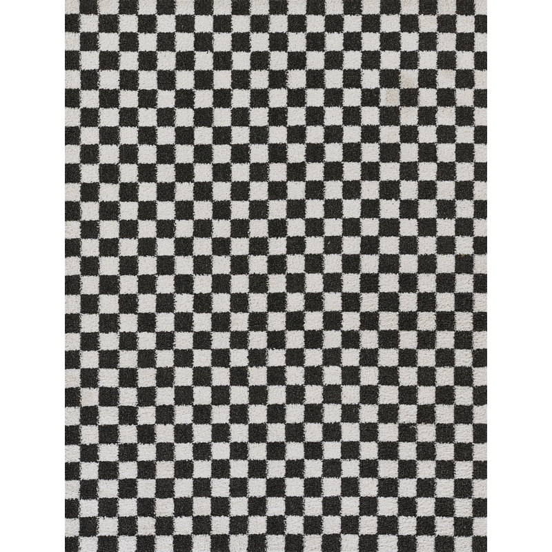 Geometric Green and Black Synthetic Rectangular Rug