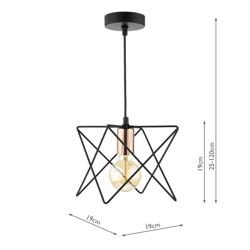 Abella 1 - Light Black Geometric Pendant
