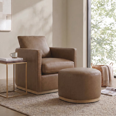 Fauteuil Marseille Camel avec repose-pieds