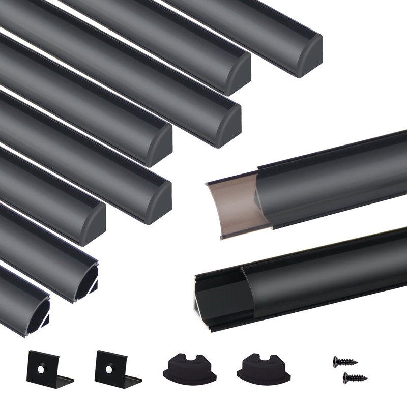Aluminum Track Lighting Rail, Black