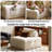 40.55"Cream Microfiber Modular Storage Single Convertible Sofabed Couch