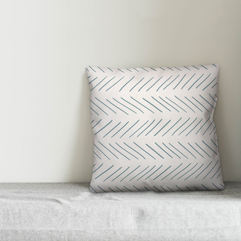  Housse et insert de coussin Modern Modern, 16 po x 1 po, Blanc / Algues, Polyester / bourre en polyester