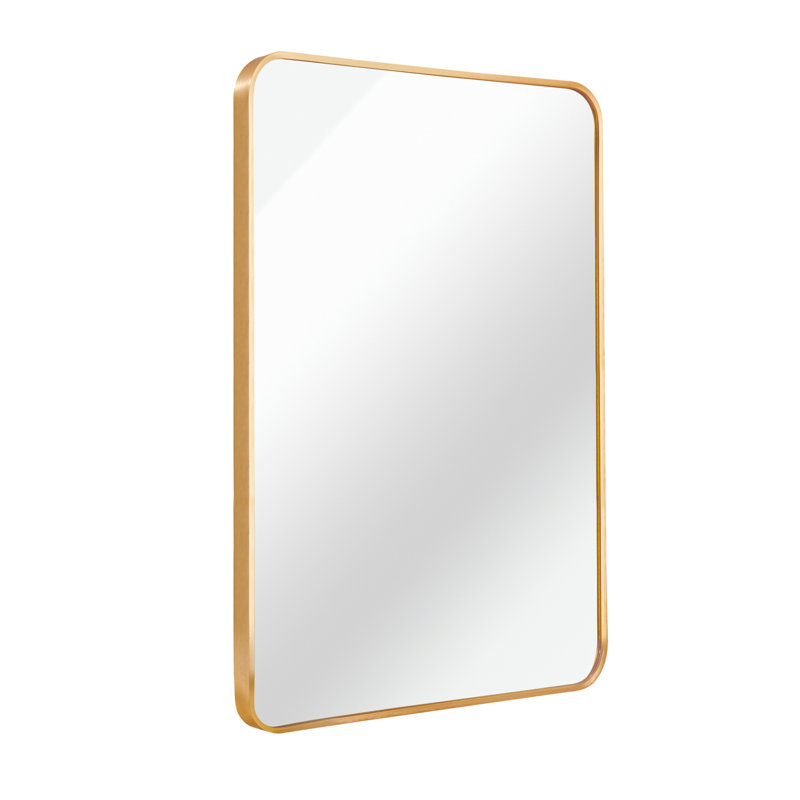 Malpress Bathroom Wall Mirror, Barhroom Mirror, Gold, Rectangle, 36" x 30"