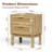 2 Drawer Nightstand With Rattan Accents,built-in 2 Power Outlets, 1 Usb Port, And 1 Type C Port-1166187353-1161448922