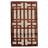 Hand Knotted Geometric Area Rug in Garnet