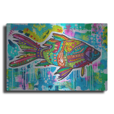 «Electric Goldfish» par Dean Russo - impression non encadrée sur métal