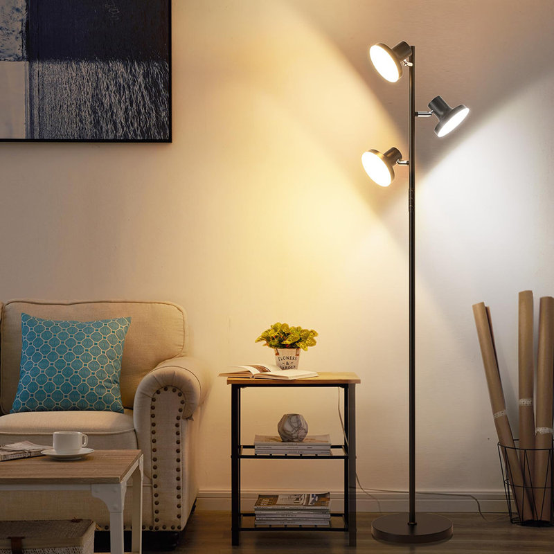 Lampe sur pied à DEL 36W, Noir