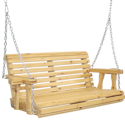 Freemont Fir Wood Ceiling-Mounted Porch Swing