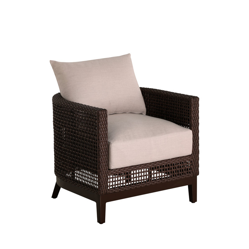 Peninsula Barrel Chair, Welt + Standard fill, Verona Fossil, Mahogany/Chestnut