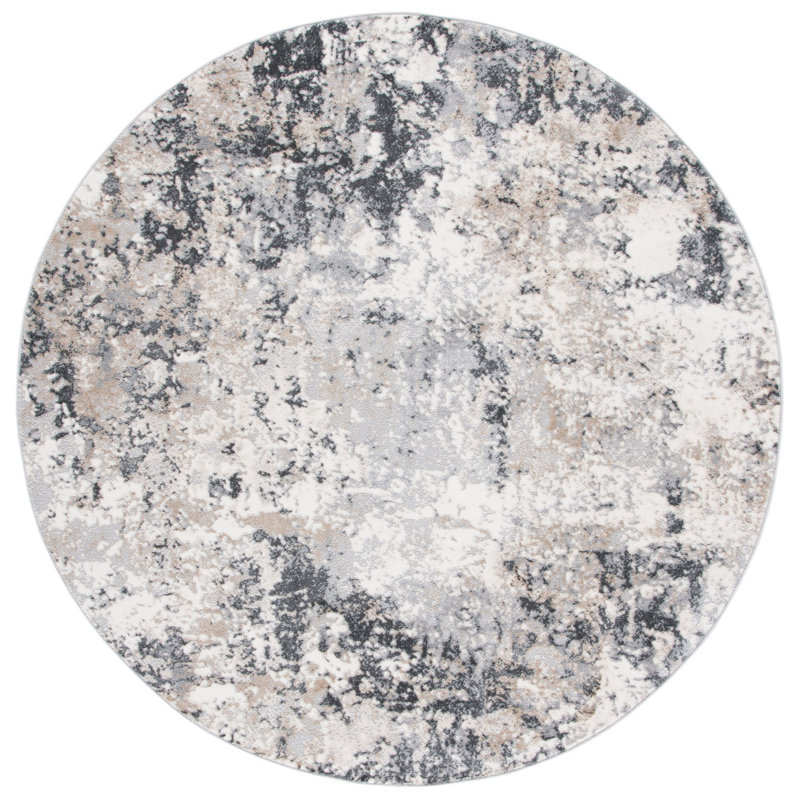 Castanon Performance Abstract Rug, Round 6'7"