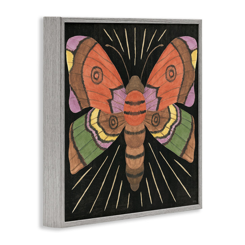 «Spooky Chic Moth», art de la giclée encadrée par Véronique Charron, H 24 po x l 24 po, Estampe numérique Farmhouse