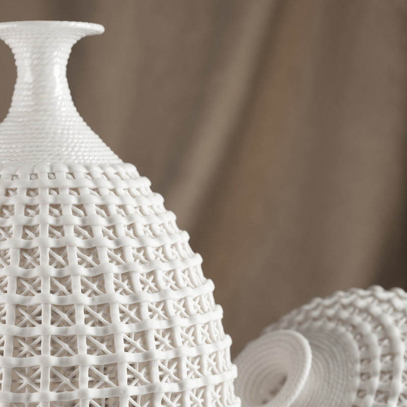 Diana Ceramic / Porcelain Table Vase, 14" H x 8" W x 8" D