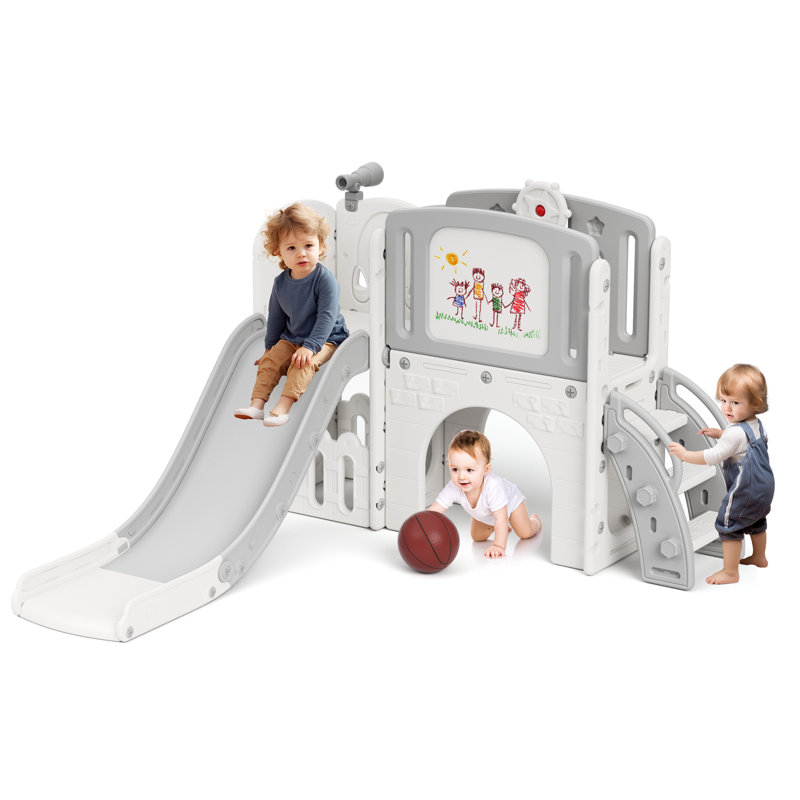 Ensemble de jeu 9 en 1 pour tout-petits pour enfants de 1 an et plus avec planche à dessin, Gris