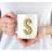 Custom Monogram Initial Coffee Mug Gift Letters A-Z, Color Block Custom 11Oz Ceramic Coffee Mug, 1-Pk-70924159