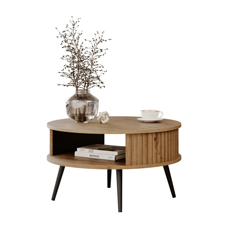 Four Leg Coffee Table with Storage, Artisan Oak