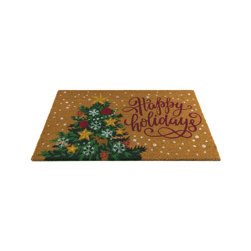 30x18 Natural Coir Fiber and PVC Non Slip Outdoor Doormat with Weather Resistant Textured Surface and Heavy Duty Backing