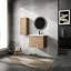 Meuble-lavabo de salle de bain de 61 cm avec lavabo et armoire latérale, matériaux, aspect élégant, construction en rouille.