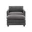 Fauteuil d'appoint rembourré avec repose-pieds Redenius Boucle-107084443