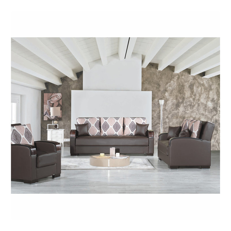 Causeuse convertible avec rangement Primenest, Brun