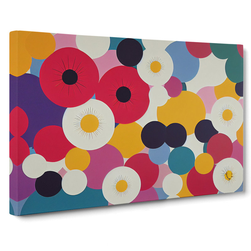 Majestic Abstract Flowers - Wrapped Canvas Print, 35cm H x 50cm W x 3cm D