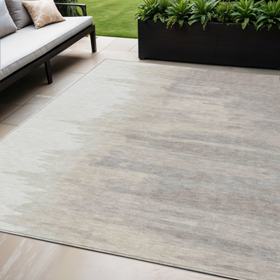 Tapis intérieur lavable abstrait ivoire 5 pi x 8 pi