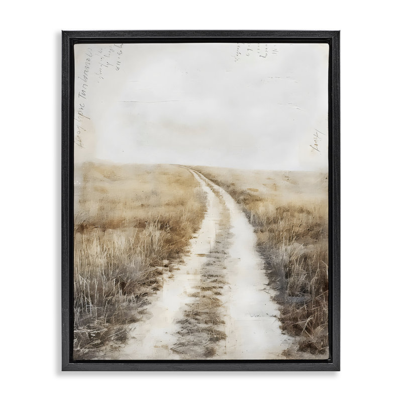 Cadre flottant Soft Prairie Dirt Road, design par Riley B, Cadre flottant noir de jais, H 21 po x l 17 po