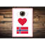 Plaque en aluminium «I Love Danemark»-58289382